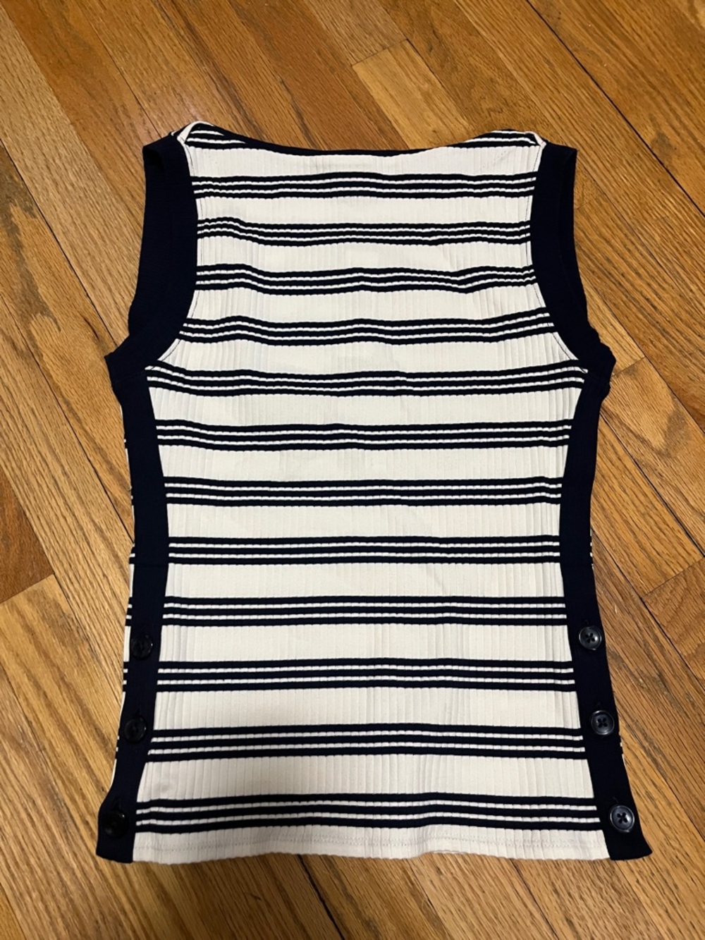 J crew Striped Knit Tank Top - Navy & White xs new - Picture 5 of 8